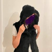 Smanicato nero di vera pelliccia