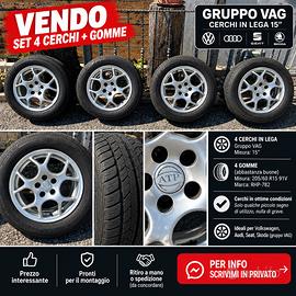 4 CERCHI IN LEGA ATP 15”+GOMME-GRUPPO VAG