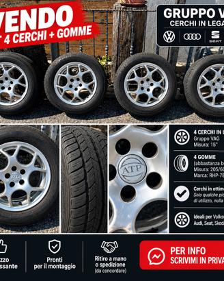 4 CERCHI IN LEGA ATP 15”+GOMME-GRUPPO VAG
