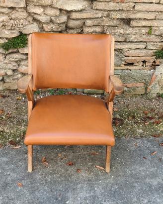 poltroncina vintage in pelle " del vera"