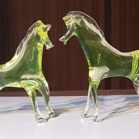 Coppia di cavalli vetro