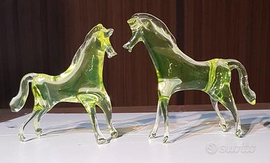 Coppia di cavalli vetro