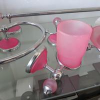 Kit accessori cromo e rosa