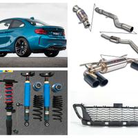 Bmw M2 scarico assetto paraurti cofano cerchi disc