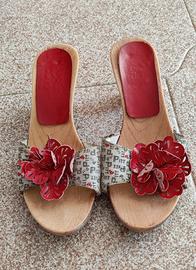 zoccoli donna n.37 tacco 7, 5 cm