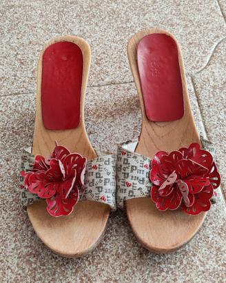 zoccoli donna n.37 tacco 7, 5 cm