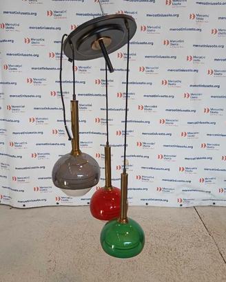 Lampada da soffitto a 3 luci anni 60