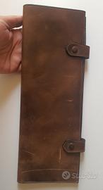 Porta cravatte pelle cuoio vintage