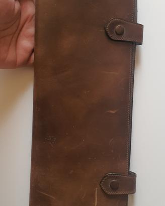 Porta cravatte pelle cuoio vintage