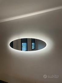 Specchio ovale retroilluminato