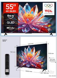 TCL 55T6C 55” QLED 4K Smart TV Fire TV – Come Nuov