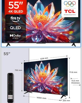 TCL 55T6C 55” QLED 4K Smart TV Fire TV – Come Nuov