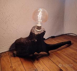 Lampada design tronco e ottone 