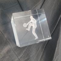 fermacarte premio trofeo in cristallo 3D - CALCIO