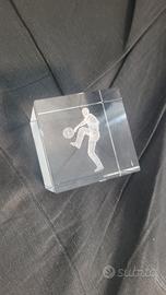 fermacarte premio trofeo in cristallo 3D - CALCIO