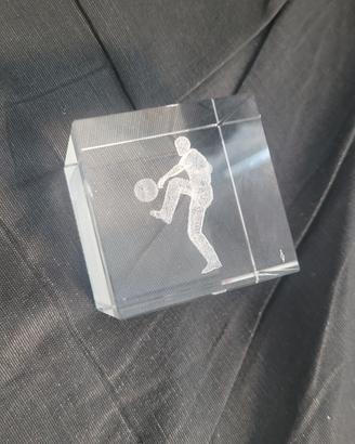 fermacarte premio trofeo in cristallo 3D - CALCIO