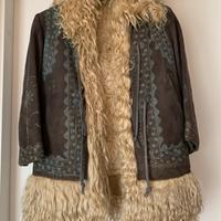 Cappottino giubbotto afgano in pelliccia mongolia