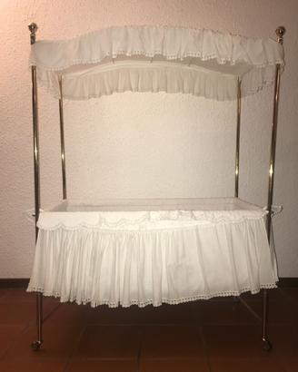 Letto a baldacchino vintage anni '60 in ottone