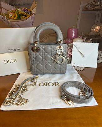 Borsa Lady Dior Mini  grigia nuova
