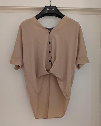 Camicia beige annodata, taglia XS, Primark