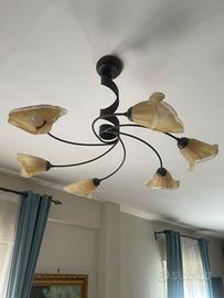 Coppia Lampadario a 6 luci stile floreale