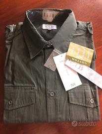 Camicia uomo verde militare