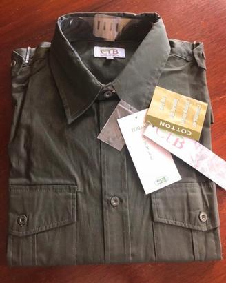 Camicia uomo verde militare