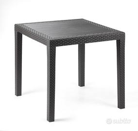 Tavolo in plastica 80x80 Grigio Scuro / Antracite