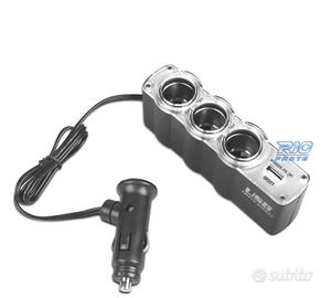 ADATTATORE PRESA ACCENDISIGARI AUTO 12V CON 3 INGR