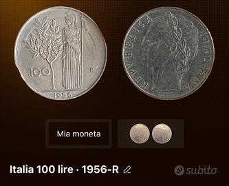 Moneta 100 Lire "Minerva" 1956 FDC