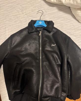 Giacca Bomber 5mc2 Nero in Pelle/Montone Sintetico