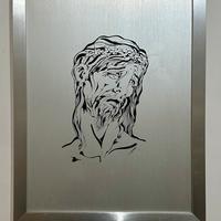 Quadro vintage acciaio Cristo diros arte