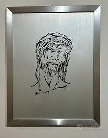 Quadro vintage acciaio Cristo diros arte