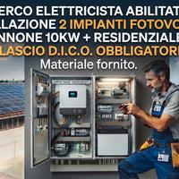 Elettricista abilitato per impianto fotovoltaico