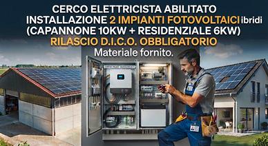 Elettricista abilitato per impianto fotovoltaico