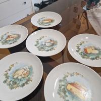 consegno set n. 6 piattini decorati 