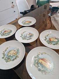 consegno set n. 6 piattini decorati 