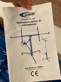Sollevatore lastre di cartongesso