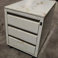 Cassettiera metallo ufficio vintage con ruote