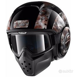 Casco Moto Jet Shark DRAK DOGTAG Nero Grigio TG S
