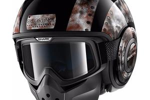 Casco Moto Jet Shark DRAK DOGTAG Nero Grigio TG S