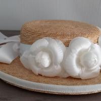 Cappello da cerimonia in paglia da bambina