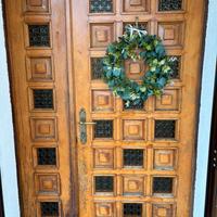 portoncino in rovere più porta in alluminio