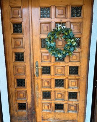 portoncino in rovere più porta in alluminio