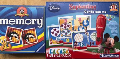 Lotto giochi in scatola "Memory" e "Sapientino"