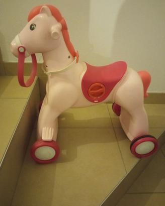 cavallino a dondolo Chicco, col. rosa