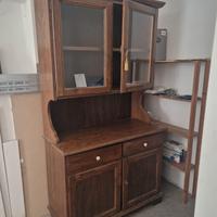 Credenza Vetrinetta da Cucina in legno Castagno 