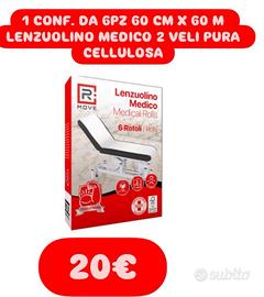 6 pz rotolo lenzuolo medico 60cm x 60 metri
