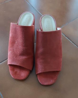 sandali mules camoscio