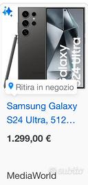 Samsung S24 ULTRA 512 NUOVO prezzo listino 1299€